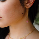 Opaline Rainbow Moonstone Threader Earrings