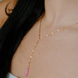 Maxine Fushia Lariat Necklace