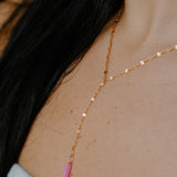 Maxine Fushia Lariat Necklace