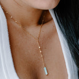 Maxine Aqua Lariat Necklace