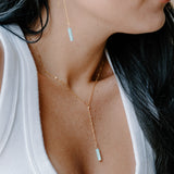 Maxine Aqua Lariat Necklace