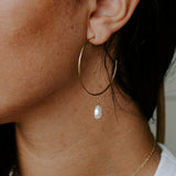 Eden Pearl Drop Hoop Earrings
