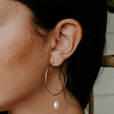 Eden Pearl Drop Hoop Earrings