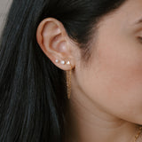 Beau Heart Double Drop Chain Earrings