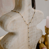 Ellie Black Enamel Lariat Necklace