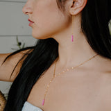 Maxine Fushia Lariat Necklace