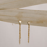 Beau Heart Double Drop Chain Earrings