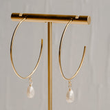 Eden Pearl Drop Hoop Earrings