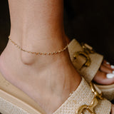 Sol Sunburst Paperclip Chain Anklet