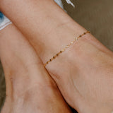 Sol Sunburst Paperclip Chain Anklet