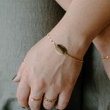 Personalized Medium Oval Disc Bracelet