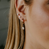 Eden Pearl Huggie Earrings