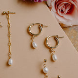 Eden Pearl Huggie Earrings