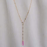 Maxine Fushia Lariat Necklace