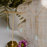 Maxine Light Teal Lariat Necklace