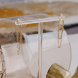 Beau Heart Double Drop Chain Earrings