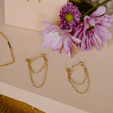 Double Loop Drop Chain Earrings
