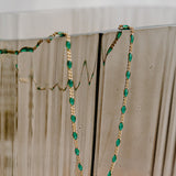 Maisie Glass Hand Chain – Emerald