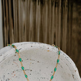 Maisie Glass Anklet – Emerald