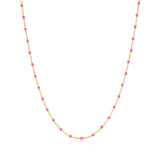 Ellie Enamel Necklace - Pink
