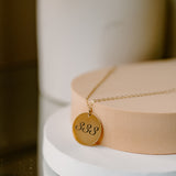 Personalized Medium Round Disc Necklace