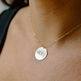 Personalized Medium Round Disc Necklace