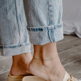 Maisie Glass Anklet – Emerald