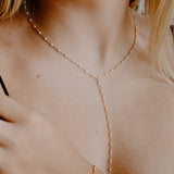 Ellie Enamel Lariat Necklace - White