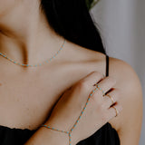 Maisie Glass Hand Chain - Turquoise