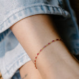 Maisie Glass Anklet – Fuchsia