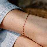 Maisie Glass Anklet – Fuchsia