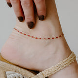 Maisie Glass Anklet – Ruby