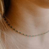 Maisie Glass Necklace – Aquamarine