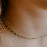 Maisie Glass Necklace – Aquamarine