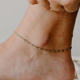 Maisie Glass Anklet – Aquamarine