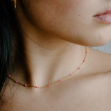 Ellie Enamel Necklace - Pink