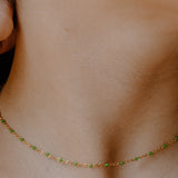 Ellie Enamel Necklace - Green