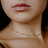 Ellie Enamel Necklace - Sapphire Blue