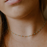 Ellie Enamel Necklace - Turquoise