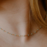 Ellie Enamel Necklace - Turquoise