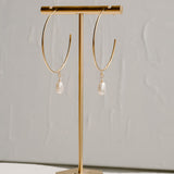 Eden Pearl Drop Hoop Earrings