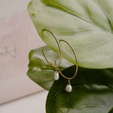Eden Pearl Drop Hoop Earrings