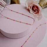 Ellie Bubble Gum Pink Enamel Chain Necklace