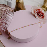 Ellie Bubble Gum Pink Enamel Chain Bracelet