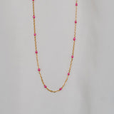 Ellie Bubble Gum Pink Enamel Chain Necklace