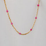 Ellie Bubble Gum Pink Enamel Chain Bracelet