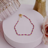 Maisie Glass Bracelet – Fuchsia