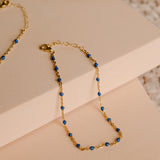 Ellie Enamel Chain Bracelet - Sapphire Blue