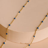 Ellie Enamel Necklace - Sapphire Blue