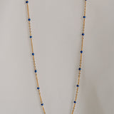 Ellie Enamel Necklace - Sapphire Blue